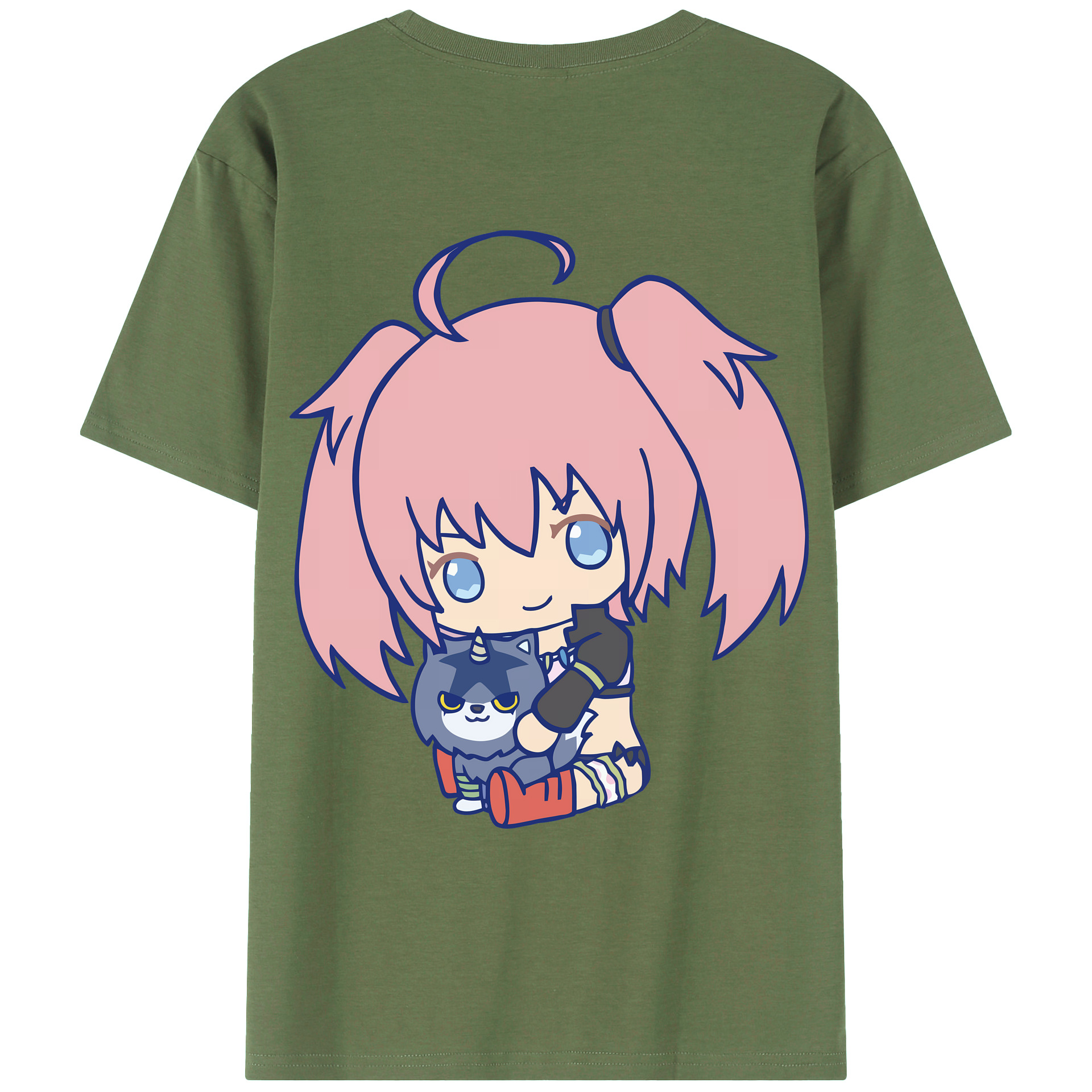 （画像用） 転スラ Regarding Reincarnated to Slime 綿100％ メンズ半袖Tシャツ（バックプリント） 通気性